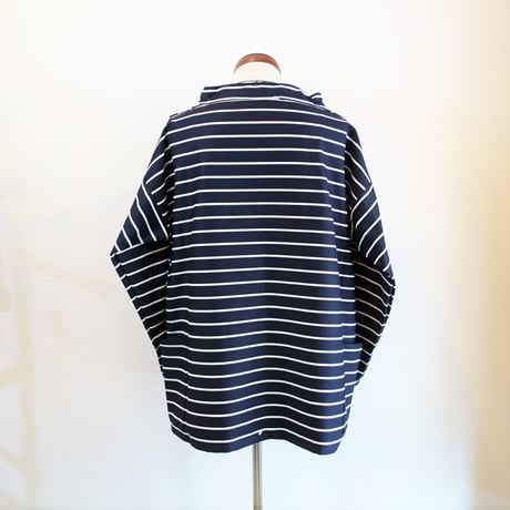 【Newlyn Smocks/ニューリン スモック】Round Neck Smocks　ラウンドネックスモック　ボーダー（ネイビー×ホワイト）