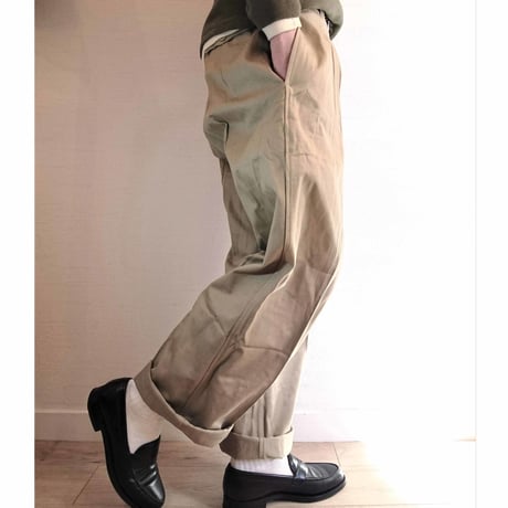 1タックモデル【French Army M-52 Chino Pants Late Model DeadStock】フランス軍 M-52 チノパンツ後期型 DeadStock  
