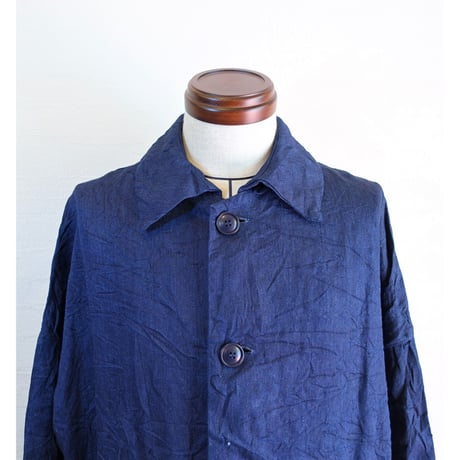 【Yarmo/ヤーモ】Indigo Linen Duster Coat  インディゴリネン ダスターコート