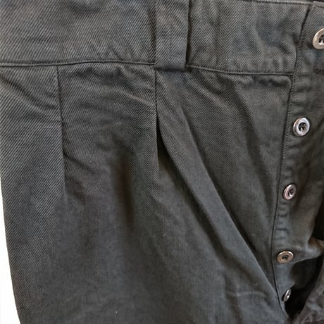 【French Army M-52 Chino Pants DeadStock Fabric Dyeing】フランス軍 M-52 チノパンツ後期型 DeadStock 後染め　ブラック