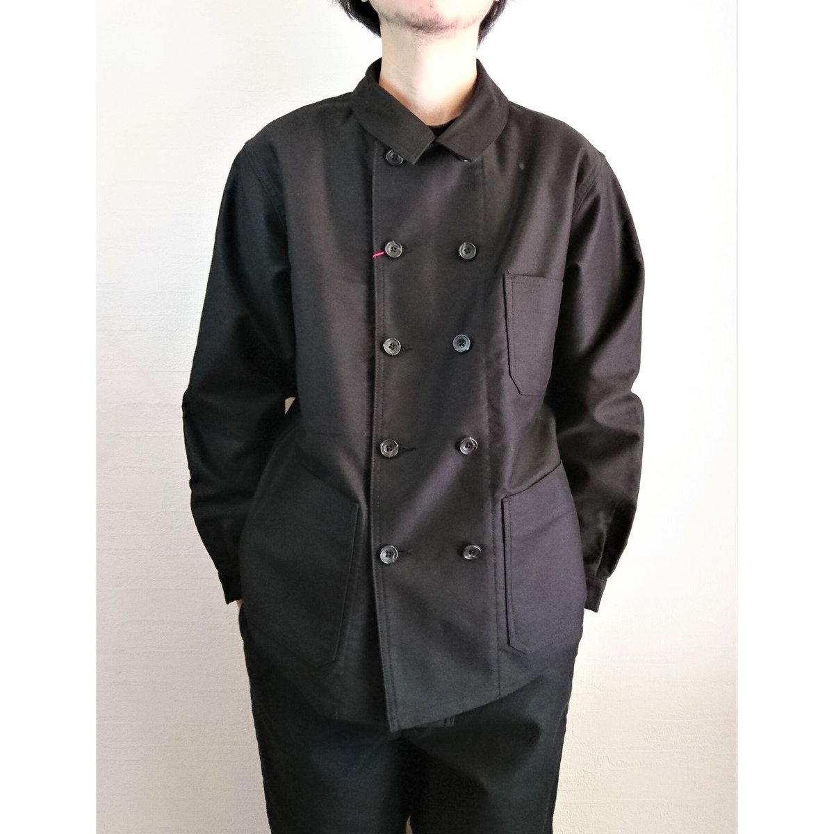 美品 Le Sans Pareil モールスキン アトリエコート ブラック Le Sans Pareil/ル サン パレイユ】ソルト＆ペッパーワーカーズ