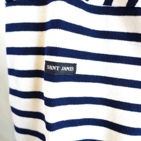 【SAINT JAMES/セントジェームス】OUESSANT LOOSE ウエッソン ルーズ　ホワイト×ネイビー