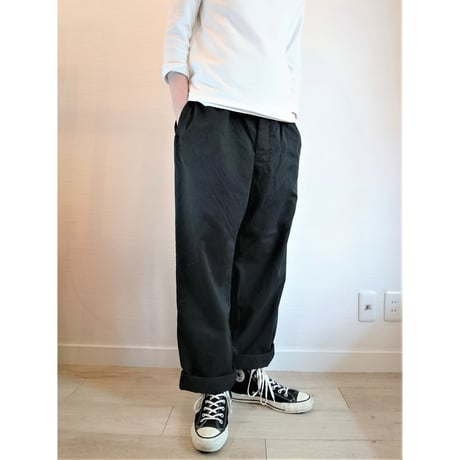 【French Army M-52 Chino Pants DeadStock Fabric Dyeing】フランス軍 M-52 チノパンツ後期型 DeadStock 後染め　ブラック