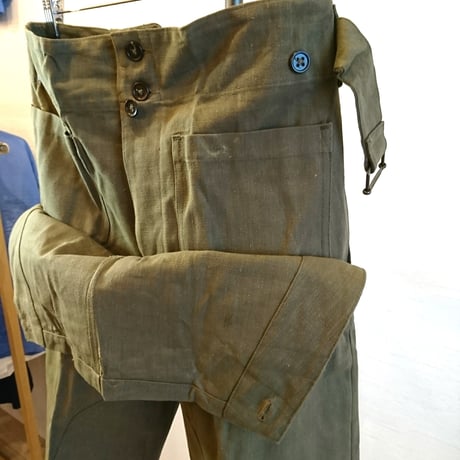 【French Army 40's M-38 Motorcycle Pants DeadStock】フランス軍 40's M-38 モーターサイクルパンツ DeadStock