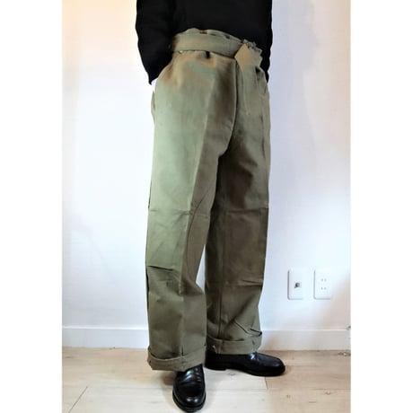 【French Army M-38 Motorcycle Pants Wood Button DeadStock】フランス軍  M-38 モーターサイクルパンツ ウッドボタン DeadStock