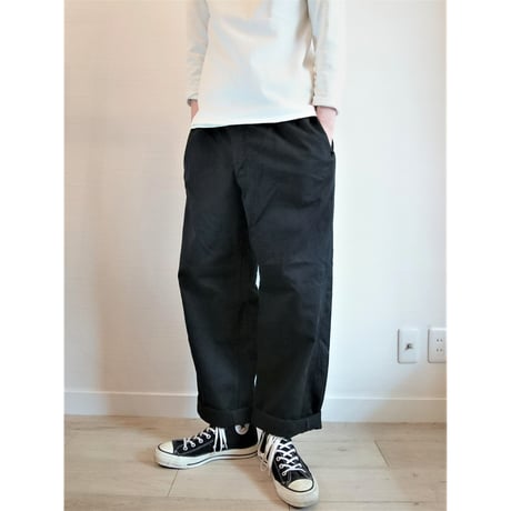 【French Army M-52 Chino Pants DeadStock Fabric Dyeing】フランス軍 M-52 チノパンツ後期型 DeadStock 後染め　ブラック