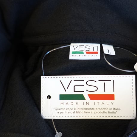 【VESTI/ヴェスティ】HALF ZIP RAGLAN SWEAT　ブラック　ロイヤルブルー