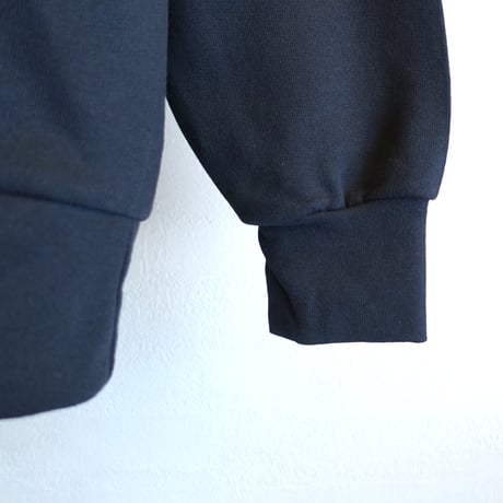 【VESTI/ヴェスティ】HALF ZIP RAGLAN SWEAT　ブラック　ロイヤルブルー