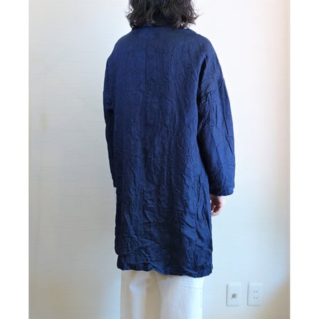 【Yarmo/ヤーモ】Indigo Linen Duster Coat  インディゴリネン ダスターコート