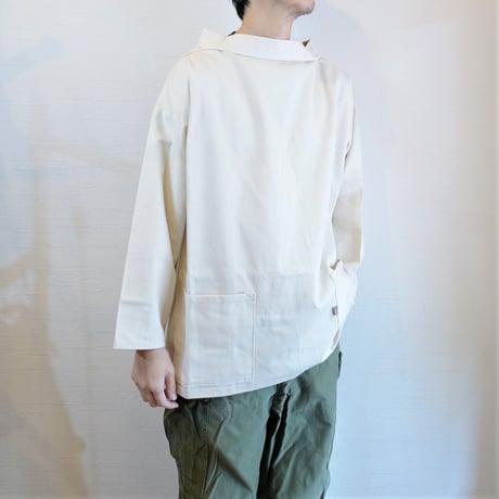 【Newlyn Smocks/ニューリン スモック】Round Neck Smocks　ラウンドネックスモック　オフホワイト