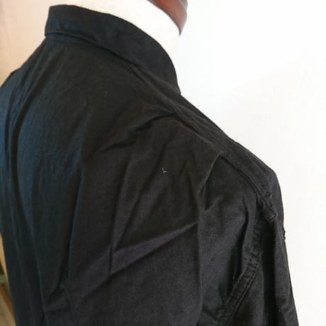 【Swedish Army Hospital Shirts DeadStock Fabric Dyeing Black】スウェーデン軍 ホスピタルシャツ DeadStock 後染めブラック