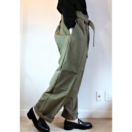 【French Army M-38 Motorcycle Pants Wood Button DeadStock】フランス軍  M-38 モーターサイクルパンツ ウッドボタン DeadStock