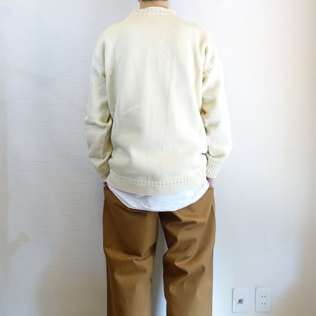 【 Guernsey Woollens/ガンジーウーレンズ】TRADITIONAL GUERNSEY SWEATER トラディショナル ガンジーセーター　クリーム