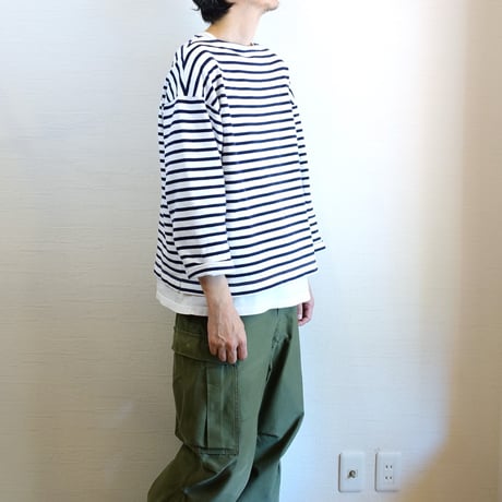 【SAINT JAMES/セントジェームス】OUESSANT LOOSE ウエッソン ルーズ　ホワイト×ネイビー