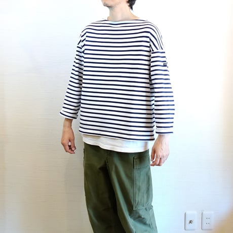 【SAINT JAMES/セントジェームス】OUESSANT LOOSE ウエッソン ルーズ　ホワイト×ネイビー