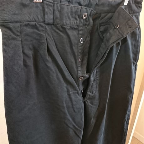【French Army M-52 Chino Pants DeadStock Fabric Dyeing】フランス軍 M-52 チノパンツ後期型 DeadStock 後染め　ブラック