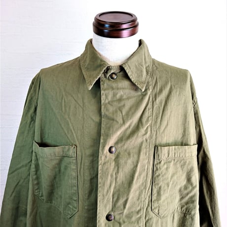 【US.Army 80's Inspector Coat DeadStock Fabric Dyeing】アメリカ軍 80's インスペクターコート DeadStock 後染め　オリーブ