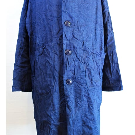 【Yarmo/ヤーモ】Indigo Linen Duster Coat  インディゴリネン ダスターコート