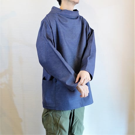 【Newlyn Smocks/ニューリン スモック】Round Neck Smocks　ラウンドネックスモック　デニム