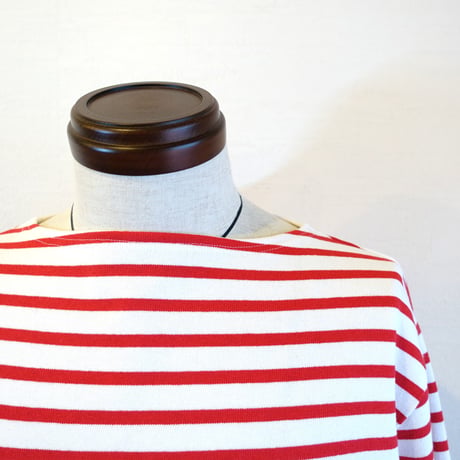 【SAINT JAMES/セントジェームス】OUESSANT SHIRT ウエッソン シャツ　ホワイト×レッド