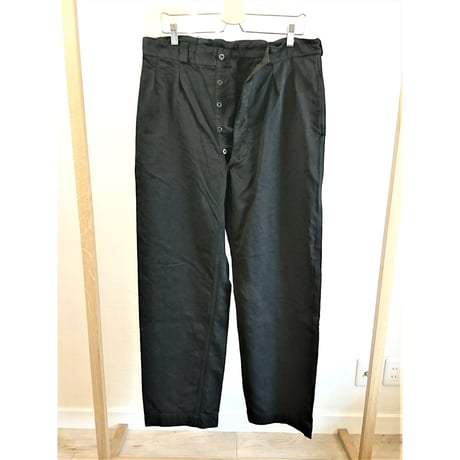 【French Army M-52 Chino Pants DeadStock Fabric Dyeing】フランス軍 M-52 チノパンツ後期型 DeadStock 後染め　ブラック