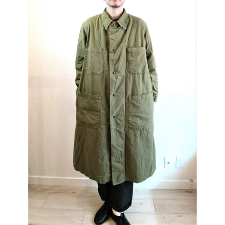 【US.Army 80's Inspector Coat DeadStock Fabric Dyeing】アメリカ軍 80's インスペクターコート DeadStock 後染め　オリーブ