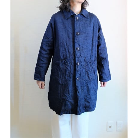 【Yarmo/ヤーモ】Indigo Linen Duster Coat  インディゴリネン ダスターコート