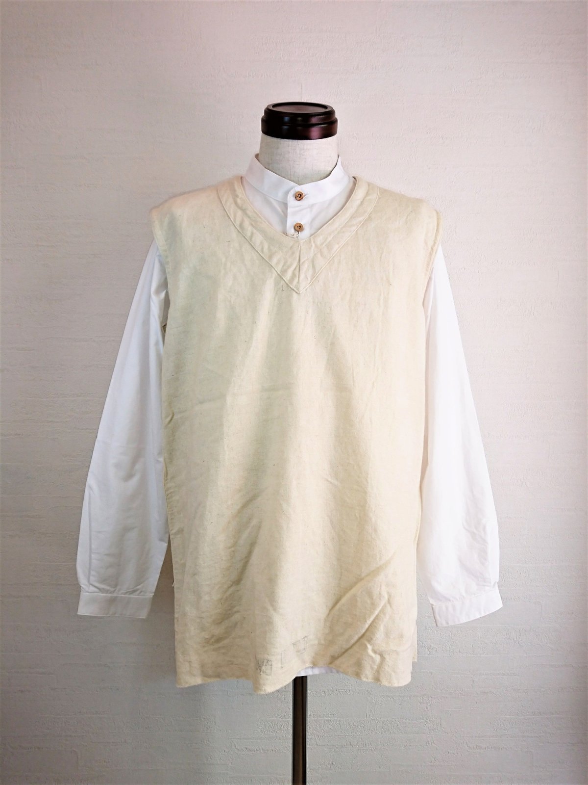 French Army 50's Linen Vest used】フランス軍 50's リネ
