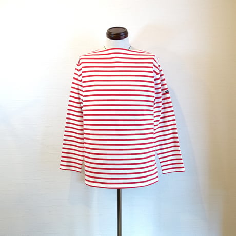 【SAINT JAMES/セントジェームス】OUESSANT SHIRT ウエッソン シャツ　ホワイト×レッド
