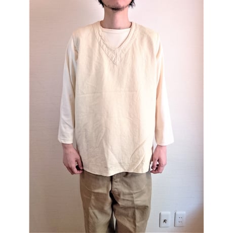 【French Army 50's Linen Vest used】フランス軍 50's リネンベスト  used