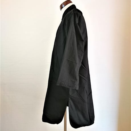 【Swedish Army Hospital Shirts DeadStock Fabric Dyeing Black】スウェーデン軍 ホスピタルシャツ DeadStock 後染めブラック