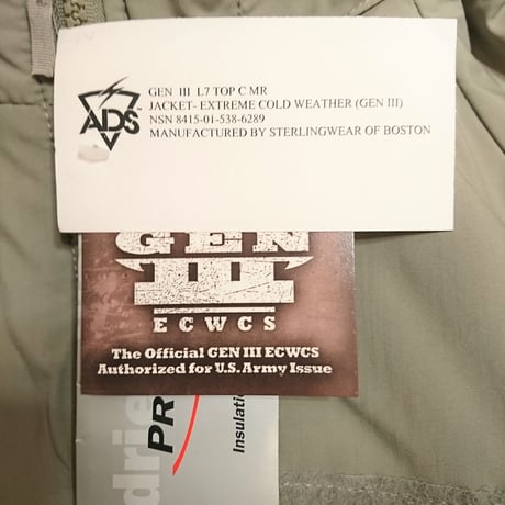 【US.Army ECWCS GEN3 LEVEL7 Primaloft Parka DeadStock】 ECWCS  GEN3 LEVEL7 プリマロフト パーカー  Dead Stock