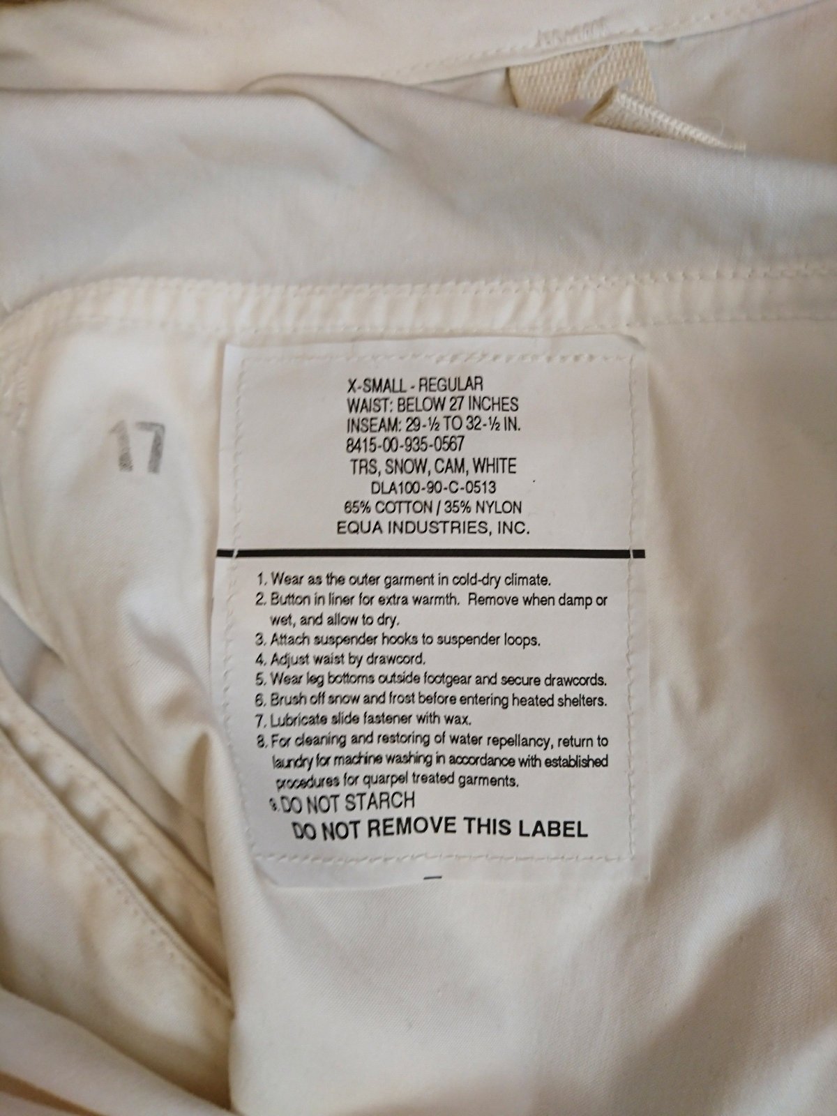 US.Army Snow Camo Pants XSmall/Regular DeadS