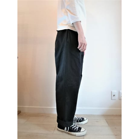 【French Army M-52 Chino Pants DeadStock Fabric Dyeing】フランス軍 M-52 チノパンツ後期型 DeadStock 後染め　ブラック