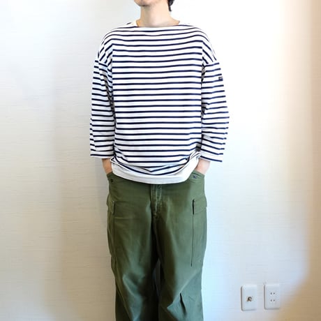 【SAINT JAMES/セントジェームス】OUESSANT LOOSE ウエッソン ルーズ　ホワイト×ネイビー