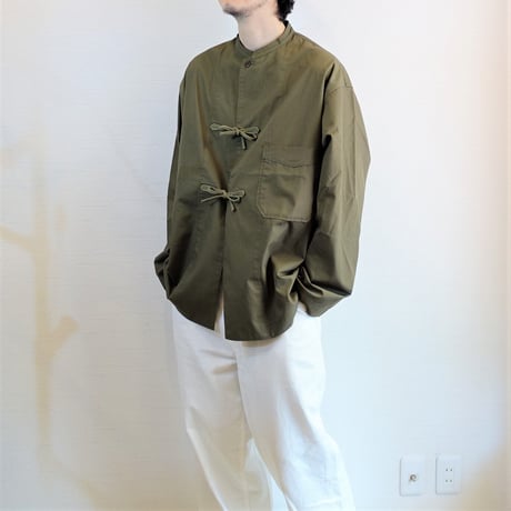 【ARMY TWILL/アーミーツイル】Cotton Polyester Plain Wave Tape Shirt　コットンポリエステル プレーンウィーブ テープシャツ　カーキ