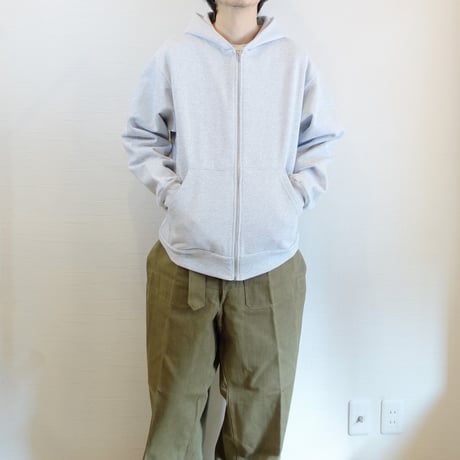 【LOS ANGELES APPAREL/ロサンゼルスアパレル】 14OZ HEAVY WEIGHT ZIP PARKA　ライトグレー