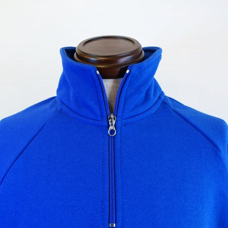 【VESTI/ヴェスティ】HALF ZIP RAGLAN SWEAT　ブラック　ロイヤルブルー