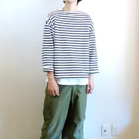 【SAINT JAMES/セントジェームス】OUESSANT LOOSE ウエッソン ルーズ　ホワイト×ネイビー