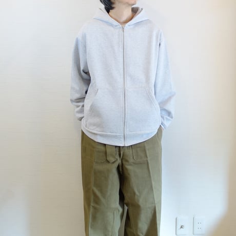 【LOS ANGELES APPAREL/ロサンゼルスアパレル】 14OZ HEAVY WEIGHT ZIP PARKA　ライトグレー