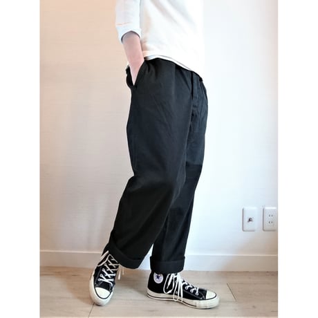 【French Army M-52 Chino Pants DeadStock Fabric Dyeing】フランス軍 M-52 チノパンツ後期型 DeadStock 後染め　ブラック