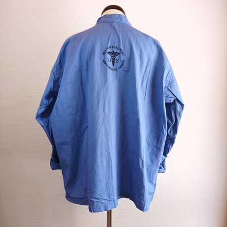 【US.Army 40's Hospital Shirts Standcollar DeadStock】アメリカ軍 40's ホスピタルシャツ スタンドカラー DeadStock