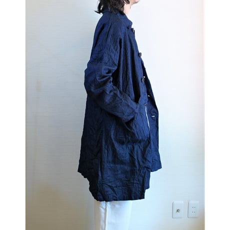 【Yarmo/ヤーモ】Indigo Linen Duster Coat  インディゴリネン ダスターコート