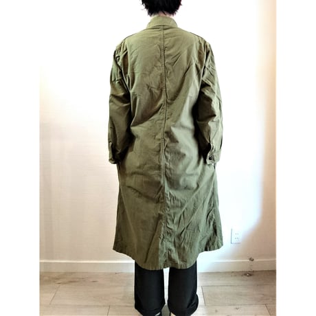 【US.Army 80's Inspector Coat DeadStock Fabric Dyeing】アメリカ軍 80's インスペクターコート DeadStock 後染め　オリーブ