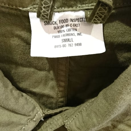 【US.Army 80's Inspector Coat DeadStock Fabric Dyeing】アメリカ軍 80's インスペクターコート DeadStock 後染め　オリーブ
