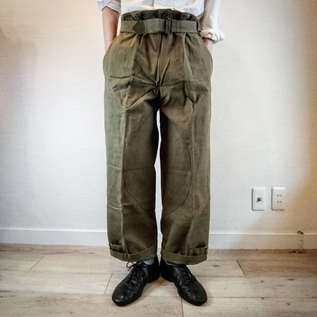 【French Army 40's M-38 Motorcycle Pants DeadStock】フランス軍 40's M-38  モーターサイクルパンツ DeadStock