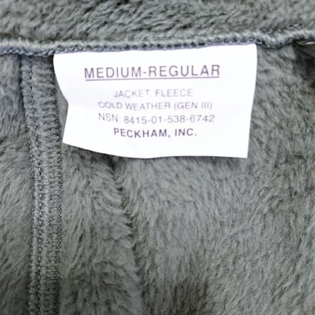 【US.Army ECWCS GEN3 LEVEL3 Fleece DeadStock】アメリカ軍 ECWCS GEN3 LEVEL3 フリース　Medium/Regular　フォリッジグリーン
