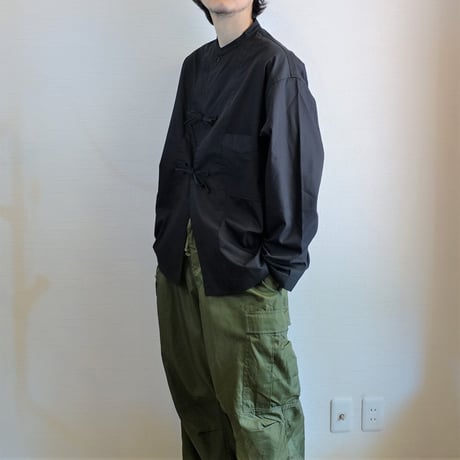 【ARMY TWILL/アーミーツイル】Cotton Polyester Plain Wave Tape Shirt　コットンポリエステル プレーンウィーブ テープシャツ　ブラック