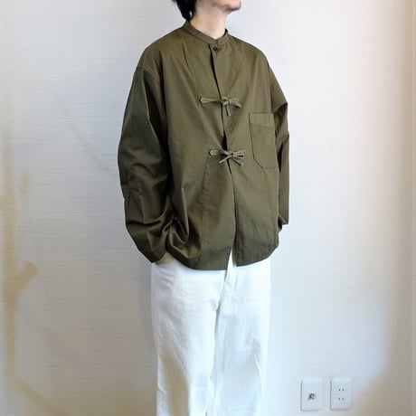 【ARMY TWILL/アーミーツイル】Cotton Polyester Plain Wave Tape Shirt　コットンポリエステル プレーンウィーブ テープシャツ　カーキ