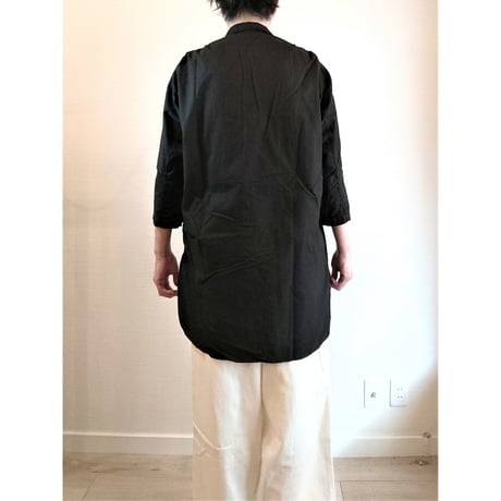 【Swedish Army Hospital Shirts DeadStock Fabric Dyeing Black】スウェーデン軍 ホスピタルシャツ DeadStock 後染めブラック